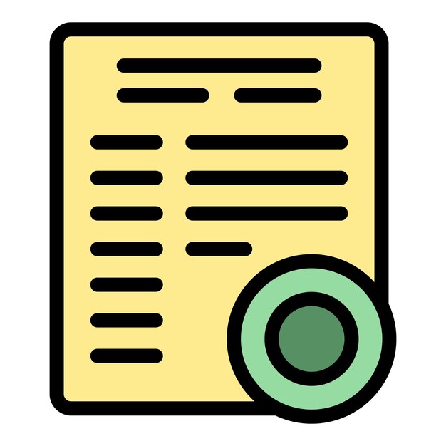 Diploma learn icon outline vector Seminar training School online color flat