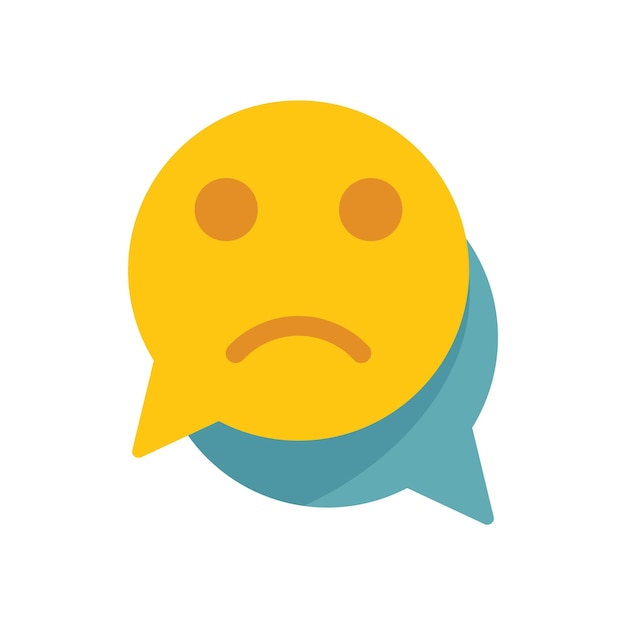 Dislike chat icon flat vector Social media Negative person isolated