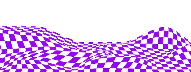 distorted checkered pattern background warped texture with purple and white squares undulate