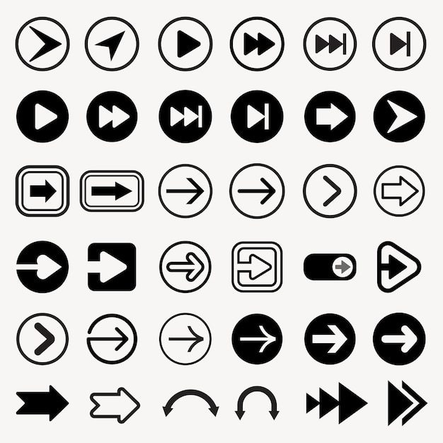 diverse black arrow icon set vector set diverse black arrow icon in various designs diverse black arrow icon vector collection diverse black arrow icon vector set