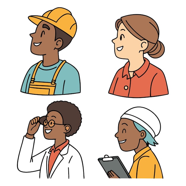 Diverse Character Avatars Set Vector Illustration Bundle for Unique and Inclusive Design