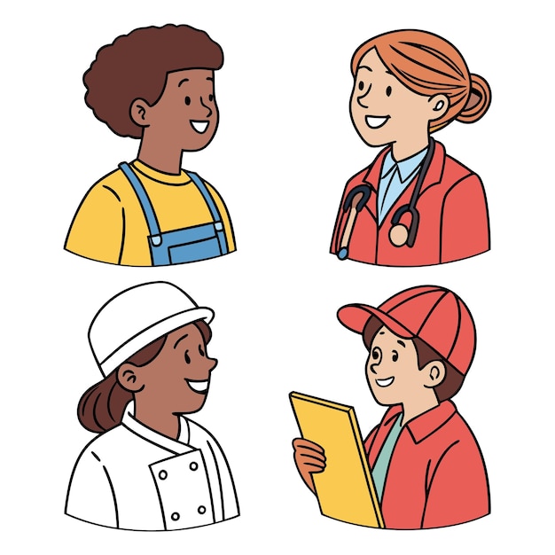 Diverse Character Avatars Set Vector Illustration Bundle for Unique and Inclusive Design