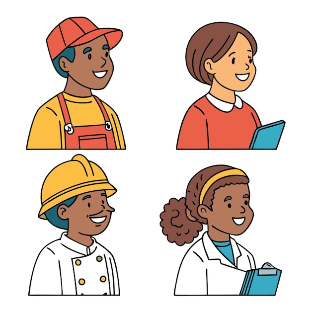 Diverse Character Avatars Set Vector Illustration Bundle for Unique and Inclusive Design