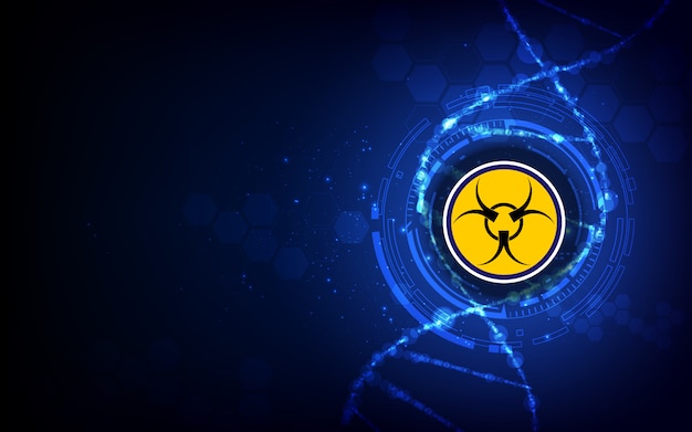 DNA structure and biohazard sign
