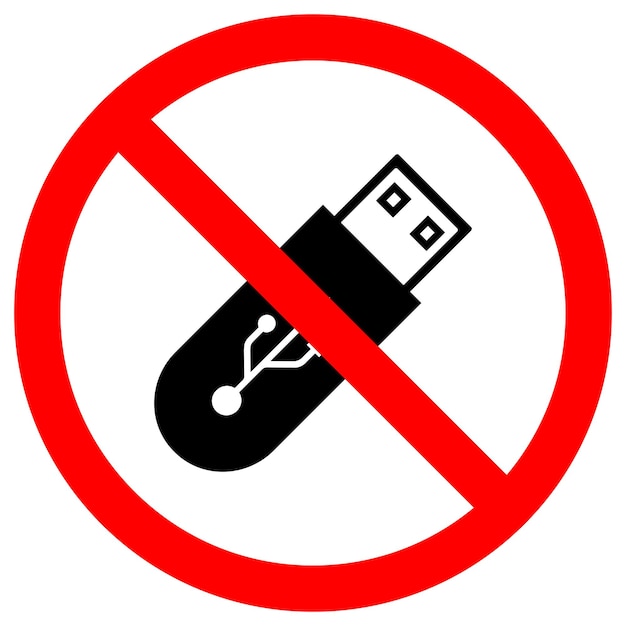 do not use flash drive symbol sign isolate on white backgroundvector illustration eps10