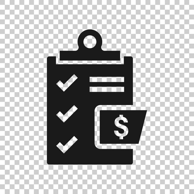 document checklist icon in flat style report vector illustration on white isolated background paper sheet business concept