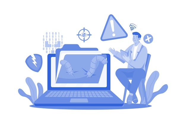 Document Corrupted Illustration concept on a white background