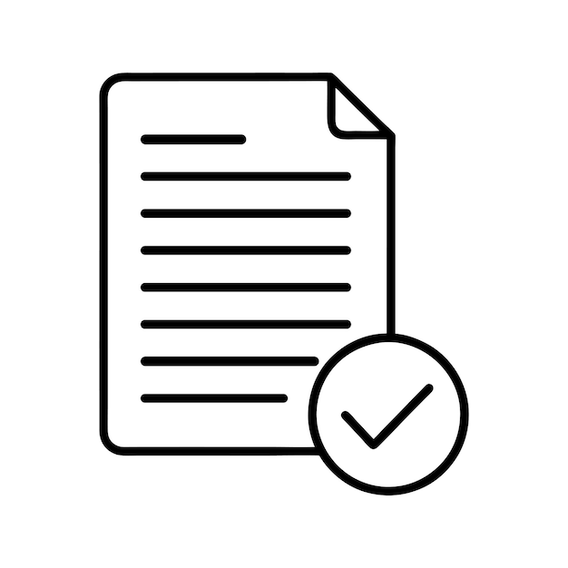 Document with a checkmark icon indicating approval or completion