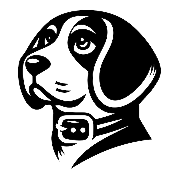 dog head logo beagle head beagle dog face with collar icon