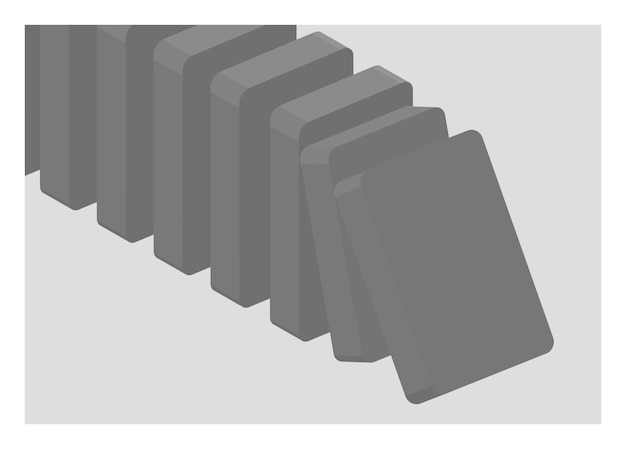 Domino effect Simple flat illustration
