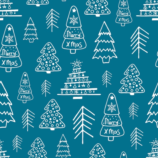 doodle christmas vector pattern
