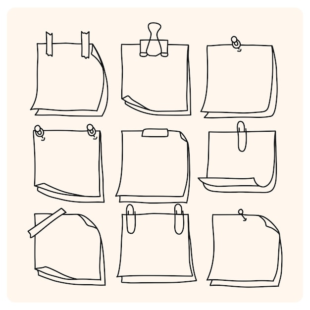 doodle sheets of various notebooks