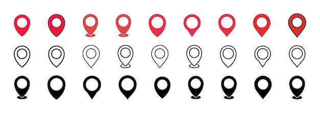 Doodle Style Location Pins Set