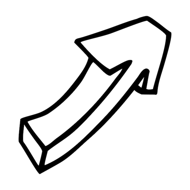 Doodle up arrow symbol hand drawn with thin line