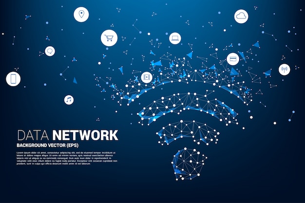 Dot connect line circuit board style mobile data signage 