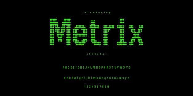 dot metrix matrix pixelated alphabet font