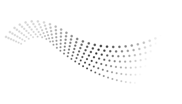 Dotted halftone wave abstract liquid shape wave effect dotted gradient texture wave isolated vector