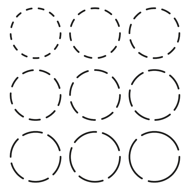 Dotted Line Circles Set