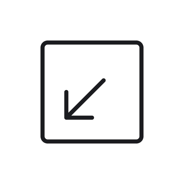 Down left icon isolated on white background
