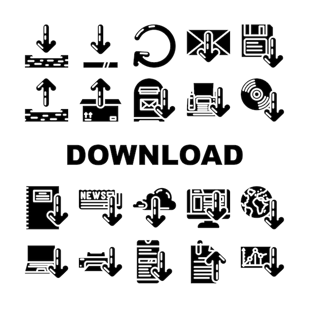 download app web arrow icons set vector