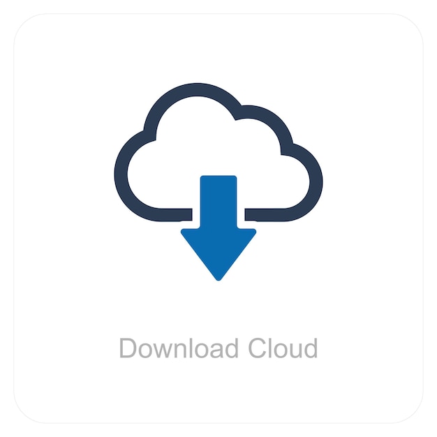 Download Cloud and download icon concept