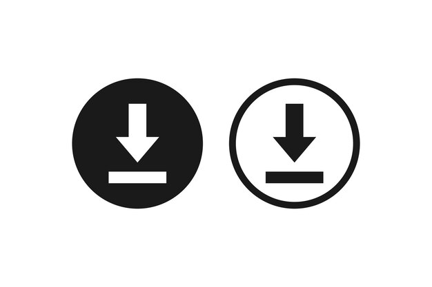 download icons in circle line and flat styles