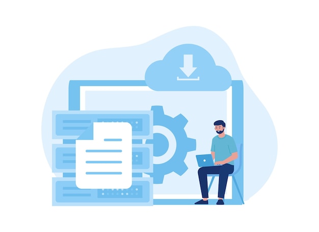 download important data trending concept flat illustration