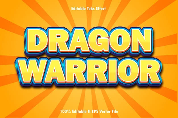 Dragon Warrior Editable Text Effect 3d Emboss Gradient Style
