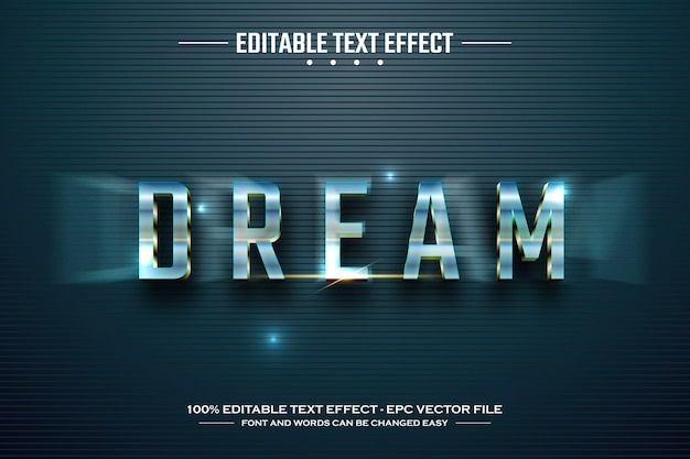 dream 3d editable text effect template