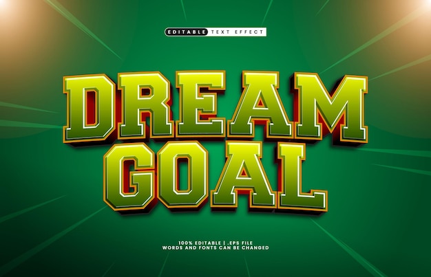 dream goal editable text effect with a kick and goal text style