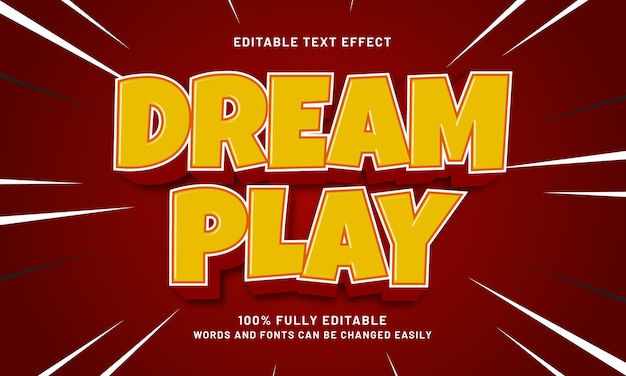 dream play editable text effects with a kids and play theme