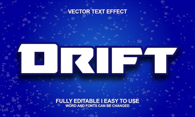 Drift Editable font vector text effect