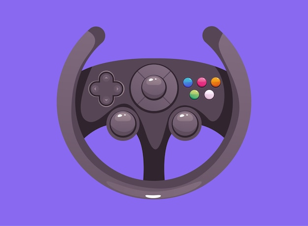 Drive game car wheel guide logo isolated concept Vector flat graphic design illustration