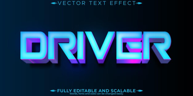 driver editable text effect editable speed and race text style