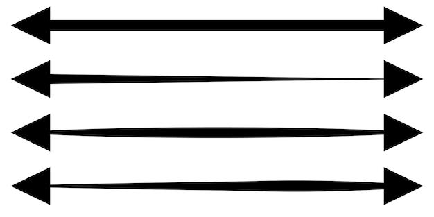 Dual sided long straight arrow sign double arrow icon