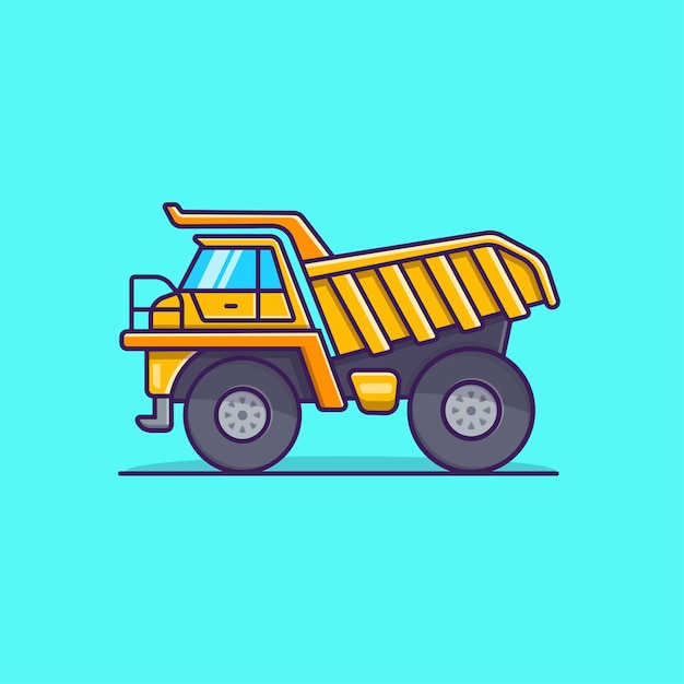 dump truck construction vehicle icon flat