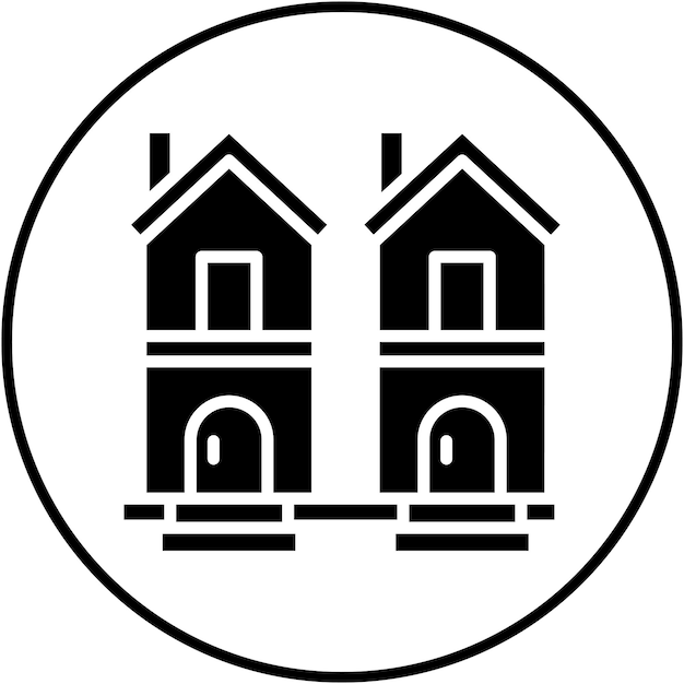 Duplex House vector icon Can be used for Type of Houses iconset