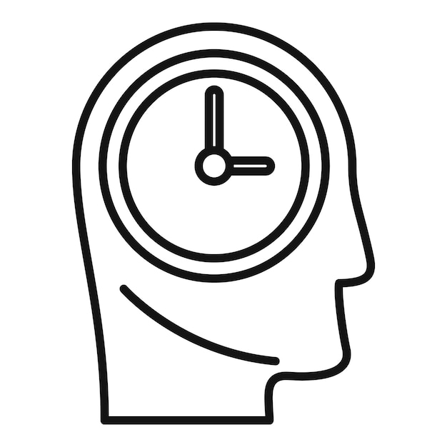 Duration human mind icon outline vector Plan life timer