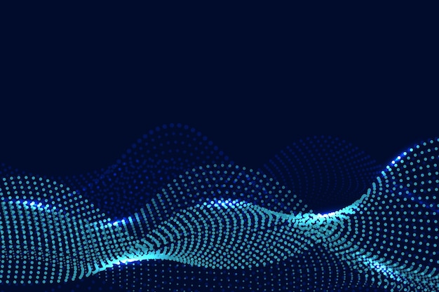 Dynamic blue particle wave background