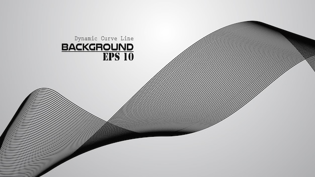 Dynamic curve line abstract background vector image for backdrop or presentation