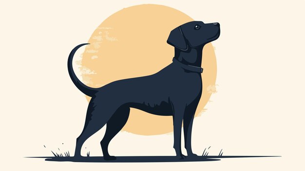 Dynamic Flat Vector Dog Illustration for Versatile Design Usage