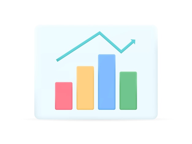 Dynamics graphics Trade arrow Exchange price chart Realistic 3d design