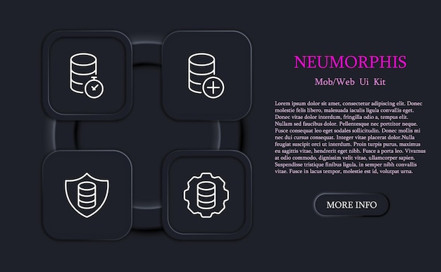Earnings set line icon Coins currency dollar exchanger deposit investment purchase Neomorphism style Vector line icon for business and advertising