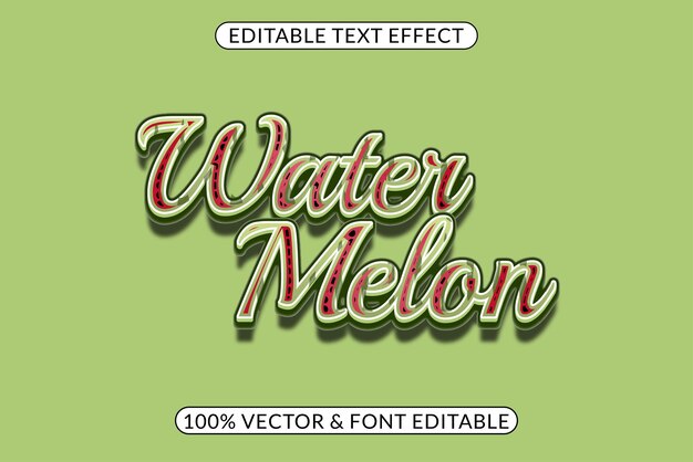 Easily editable water melon text effect