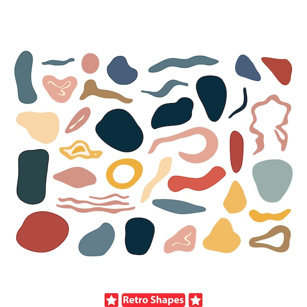 Eclectic Retro Charm Vibrant Color Blob Silhouettes for Artistic Flair