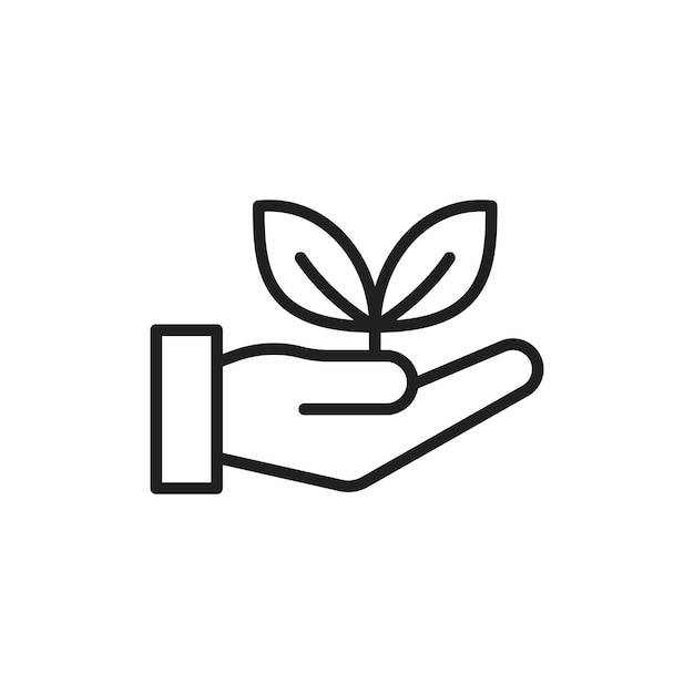 Ecofriendly icon Flat art in black and white isolated