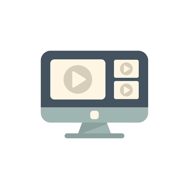Edit movie icon flat vector Video film Editor creative isolated