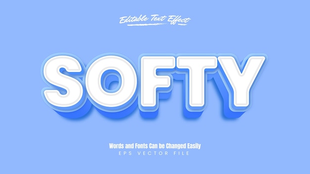Editable 3d light blue soft text effect