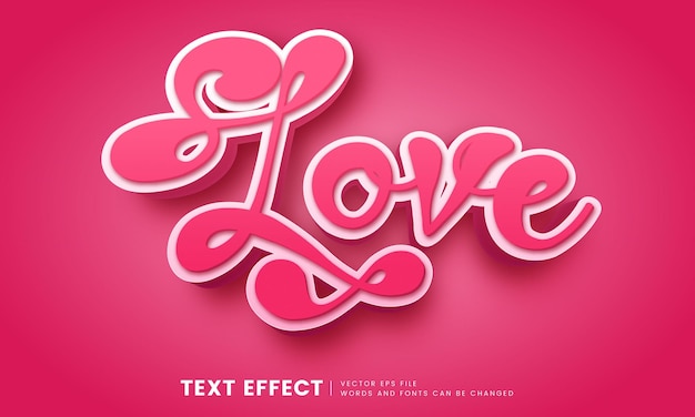 editable 3d love text effect. fancy font style perfect for logo, title or headline text.