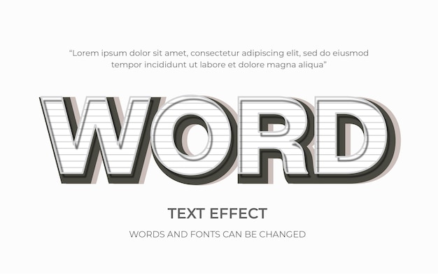 editable 3d text effect or graphic text style